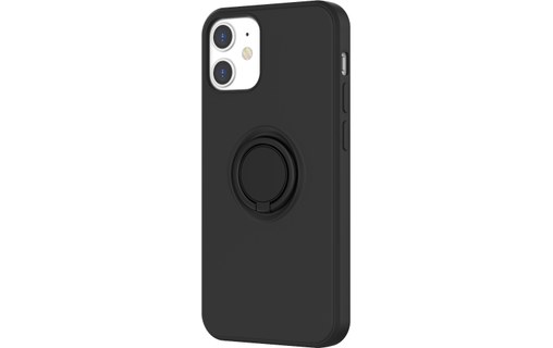 Novodio - Coque en silicone avec ring pour iPhone 12 mini - Noir