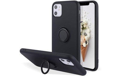 Novodio - Coque en silicone avec ring pour iPhone 12 Pro Max - Noir