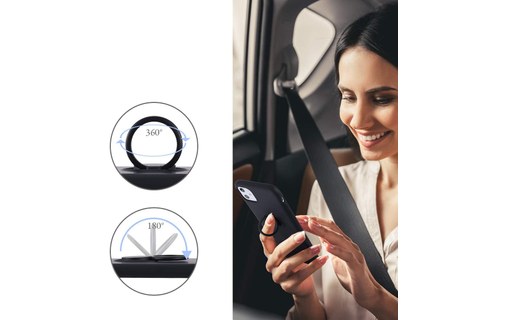 Novodio - Coque en silicone avec ring pour iPhone 12 Pro Max - Noir