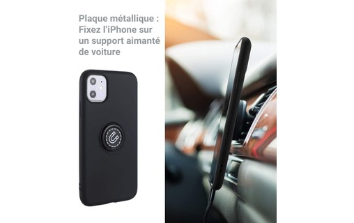 Novodio - Coque en silicone avec ring pour iPhone 12 Pro Max - Noir