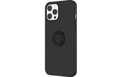 Novodio - Coque en silicone avec ring pour iPhone 12 Pro Max - Noir