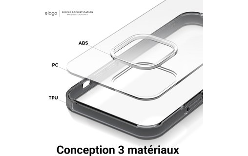 Elago Hybryd Case Transparent / Noir - Coque pour iPhone 12 mini