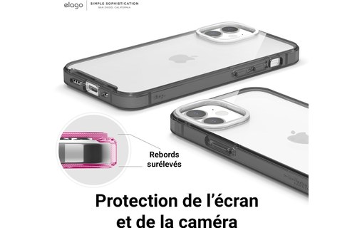 Elago Hybryd Case Transparent / Noir - Coque pour iPhone 12 mini
