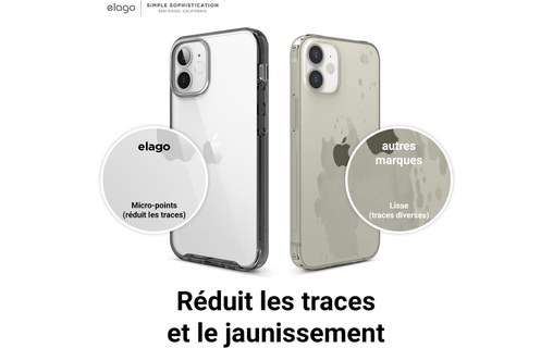 Elago Hybryd Case Transparent / Noir - Coque pour iPhone 12 mini