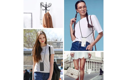 Novodio - Coque pour iPhone 12 mini avec bandoulière - Transparent