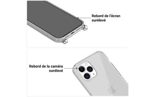 Novodio - Coque pour iPhone 12 Pro Max avec bandoulière - Transparent