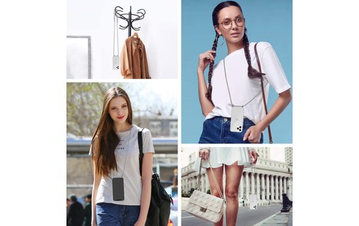 Novodio - Coque pour iPhone 12 Pro Max avec bandoulière - Transparent