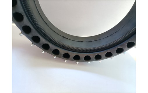 Kit de 2 pneus hiver pleins à crampons amovibles pour trottinette Xiaomi