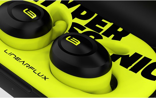 Écouteurs sport LinearFlux HyperSonic Noir, Jaune - Bluetooth