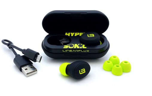 Écouteurs sport LinearFlux HyperSonic Lite Noir, Jaune - Bluetooth