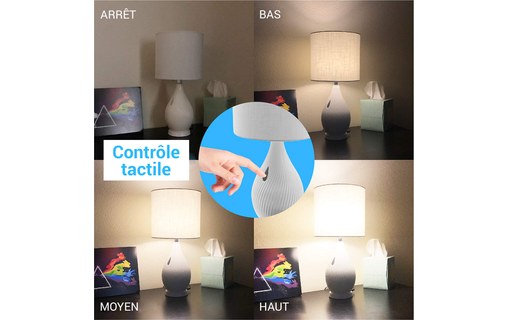 Macally LAMPUSBCMAW - Lampe de chevet LED céramique avec 2 ports USB