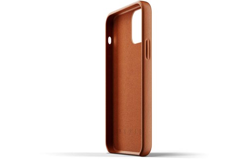 Mujjo Full Leather iPhone Case Tan - Coque cuir pour iPhone 12 / 12 Pro