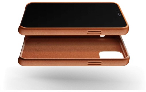 Mujjo Full Leather iPhone Case Tan - Coque cuir pour iPhone 12 / 12 Pro