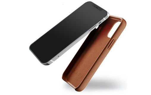 Mujjo Full Leather iPhone Case Tan - Coque cuir pour iPhone 12 / 12 Pro