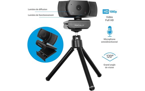 MacAlly MZOOMCAM - Webcam USB Full HD 1080p avec micro / Mac et PC