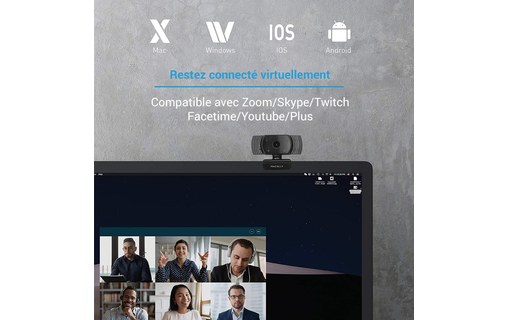MacAlly MZOOMCAM - Webcam USB Full HD 1080p avec micro / Mac et PC