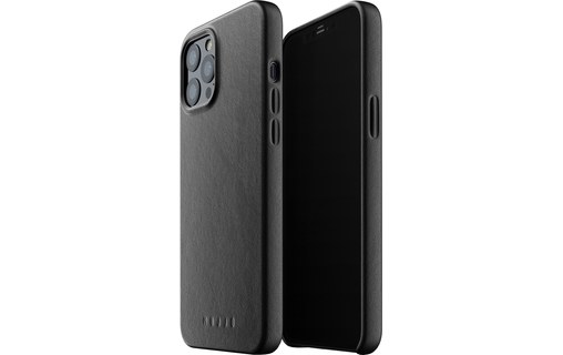 Mujjo Full Leather iPhone Case Noir - Coque cuir pour iPhone 12 Pro Max