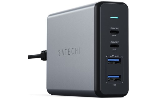 Satechi 108 W Pro - Chargeur 2x USB-C PD 2x USB-A pour MacBook Pro et iPhone