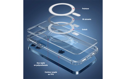 Wiwu Coque pour iPhone 13 Pro Max Magnétique Transparente (compatible MagSafe)