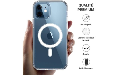 Coque de protection magnétique Transparente pour iPhone 12 Pro Max