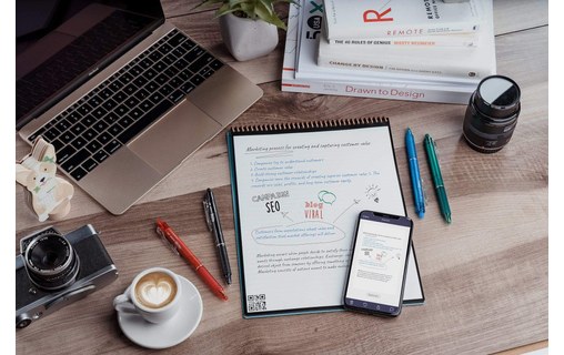 RocketBook Flip Executive Noir (A5) - Carnet à spirales Intelligent Réutilisable