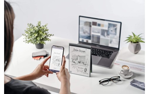 RocketBook Flip Executive Noir (A5) - Carnet à spirales Intelligent Réutilisable