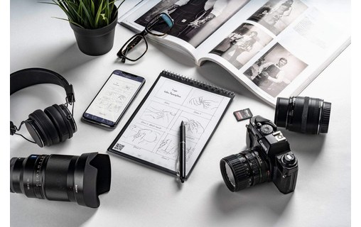 RocketBook Flip Executive Noir (A5) - Carnet à spirales Intelligent Réutilisable