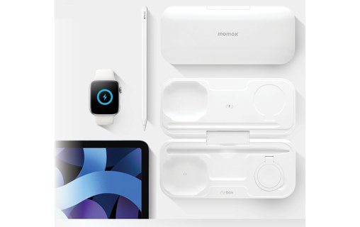 Momax AirBox Blanc - Chargeur sans fil pour produits Apple & batterie 10000 mAh