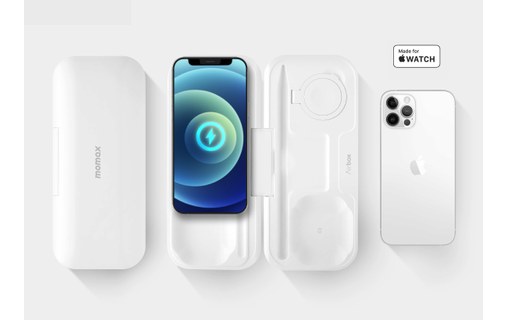 Momax AirBox Blanc - Chargeur sans fil pour produits Apple & batterie 10000 mAh