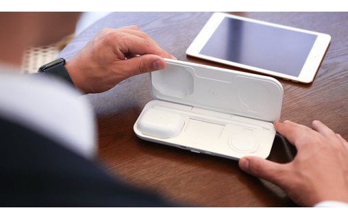 Momax AirBox Blanc - Chargeur sans fil pour produits Apple & batterie 10000 mAh