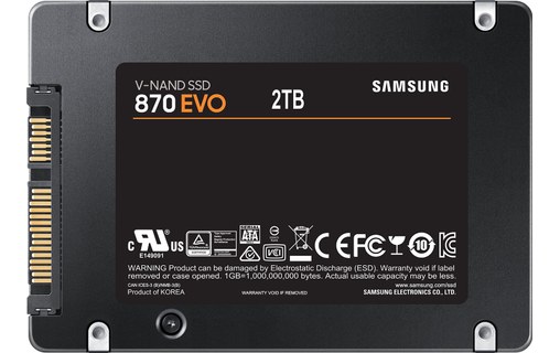 Samsung disque SSD Série 870 EVO - 2 To 2,5" SATA III