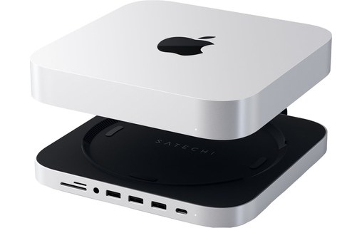 Satechi Type-C Aluminum Stand&Hub Argent - Station d'accueil Mac mini