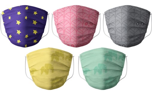 Barral - Lot de 5 masques Enfants lavables & recyclables Made in France- Couleur