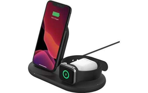 Belkin Boost Charge Noir - Station de recharge pour iPhone, Apple Watch, Airpods
