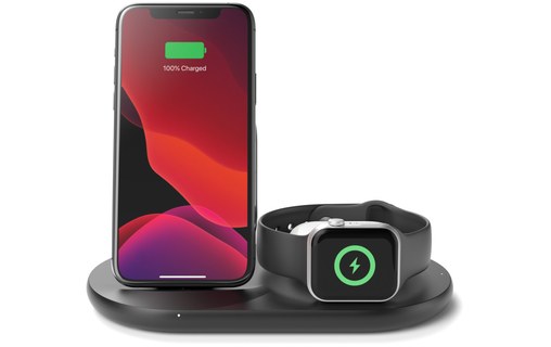 Belkin Boost Charge Noir - Station de recharge pour iPhone, Apple Watch, Airpods