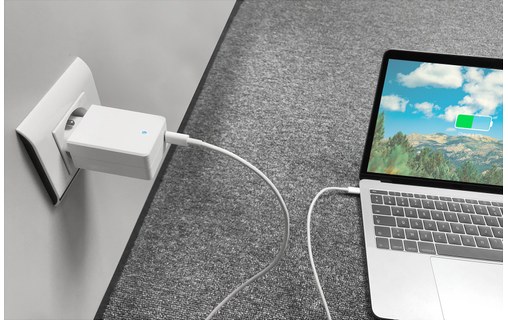 Novodio C-Charge 65-Chargeur MacBook Pro USB-C 65 W + câble USB-C vers lightning