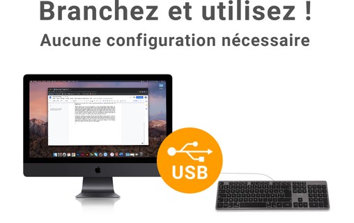 Novodio Touch Keyboard USB-A Gris Sidéral - Clavier AZERTY Mac
