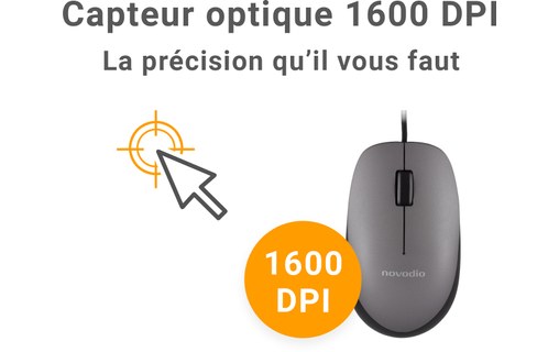 Novodio Touch Keyboard et Optical Mouse Gris - Mac - Kit clavier et souris USB
