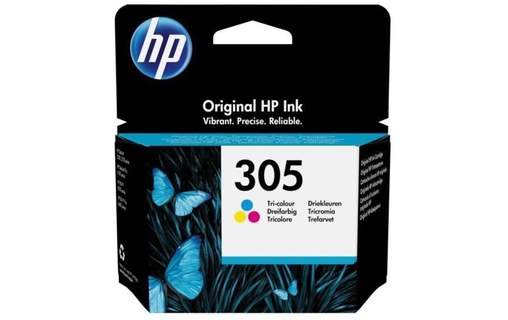 HP 305 Cartouche d'Encre Tricolor Authentique pour HP DeskJet 2300/ 2700/ Plus 4