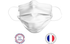 KAPP - Lot de 10 masques Blancs lavables 3 plis 4 couches - Made in France