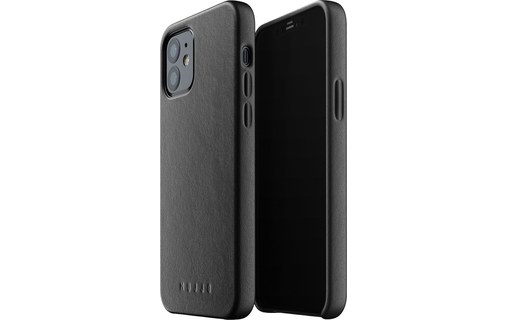 Mujjo Full Leather iPhone Case Noir - Coque cuir pour iPhone 12 / 12 Pro