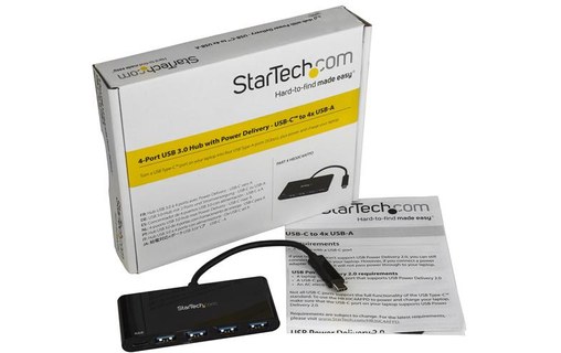 StarTech.com HB30C4AFPD hub & concentrateur USB 3.2 Gen 1 (3.1 Gen 1) Type-C 500