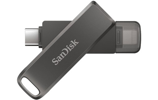 Clé Lightning et USB-C SanDisk iXpand 128 Go - Noir - USB 3.2