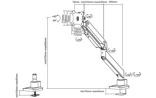Newstar Support de bureau écrans incurvés