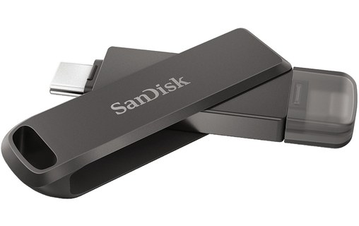 Clé Lightning et USB-C SanDisk iXpand 128 Go - Noir - USB 3.2