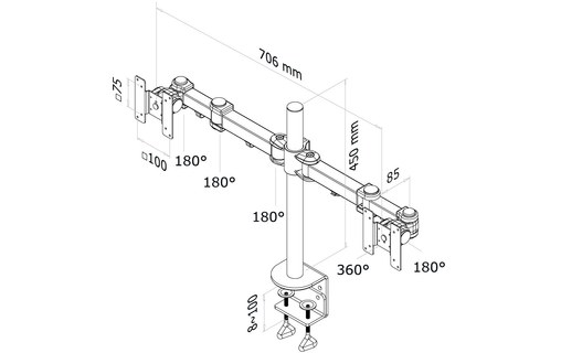 Newstar Support de bureau écrans plat