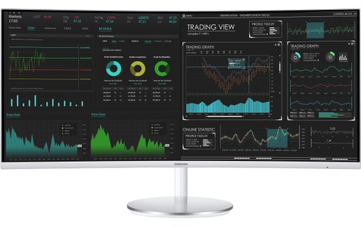 Écran Gaming Incurvé 34" Samsung CJ791 - HDMI/DisplayPort/Thunderbolt 3