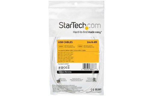 Câble StarTech USB-C vers USB-C 60 W USB 2.0 - 2 m - Blanc