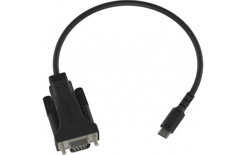 Vision TC-USBCSER/BL câble Série Noir RS-232 USB-C