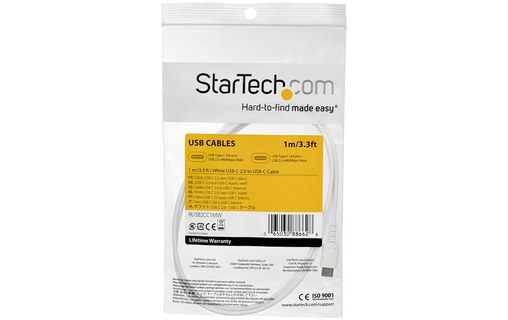Câble StarTech USB-C vers USB-C 60 W USB 2.0 - 1 m - Blanc
